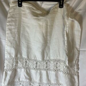 DKNY White Linen Crotchet Skirt